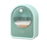 Boîte de rangement de maquillage - Étui transparent pour cotons-tiges - Organisateur cosmétique transparent et anti-poussière - Étui à cotons-tiges multifonction - Organisateur de rangement pour