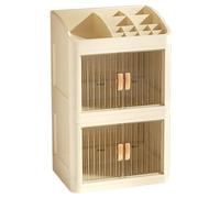 Boîte De Rangement De Maquillage - Organisateur De Soins De La Peau À 3 Couches, Affichage De Fournitures Cosmétiques De Grande Capacité, Pour Commode De Bureau, Comptoir De Salle De Bains, Support De
