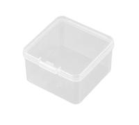 Boîte de rangement de perles transparentes pour matériel | Boîte de rangement transparente de 6,50 x 6,50 x 3,8 cm avec couvercles à charnière pour organiser un magasin de cosmétiques