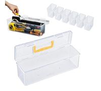 Boîte de rangement de pièces - Compartiment transparent pour outils et vis | Matériau ABS comprenant des récipients portables divisés à 6 grilles et des couvercles transparents pour les petites perles a