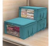Boîte De rangement De vêtements De grande capacité, pliable, en tissu Non tissé, pour couettes, étui De rangement pour vêtements avec fermeture éclair gray 1pc