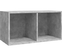 Boîte de rangement de vinyles Gris béton 71x34x36 cm