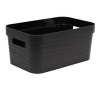 EDA Boîte de rangement Décor Stone 6 litres PP Noir 29,2 x 18,8 x 13,2 cm