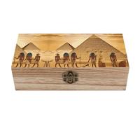 Boîte de rangement décorative en bois avec serrure à charnière Égyptiens de l'Antiquité - Boîtes de rangement pour bijoux - Boîte de rangement pour organiser les cadeaux souvenirs