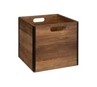 - Boîte de rangement design en MDF effet bois - marron et noir
