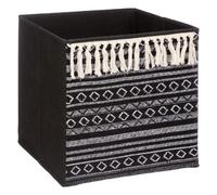 5five Boîte de rangement motif ethnique avec pompons - 31 x 31 cm