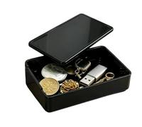 Boîte de rangement discrète, boîte de jonction multifonctionnelle avec L | Organiseur de pièces de monnaie pour clés, pièces de monnaie, bijoux, bijoux, table de chevet, bureau, coiffeuse