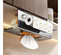 Boîte de rangement efficace pour mouchoirs avec configuration double couche pour le placement mural ou sous l'armoire, peut contenir des rouleaux et des articles ménagers couramment utilisés (blanc)