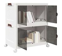 Boîte de rangement empilable avec roues à 2 niveaux 75 L