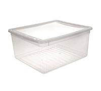 Boîte de rangement plate transparente empilable 18 litres