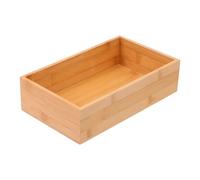 Boîte de Rangement en Bambou Rectangulaire Ouverte pour Bureau et Maison | Aspect Bois , Accès Facile sur Table, pour Tasses à Thé et Accessoires Créatifs, Coloris Kaki