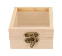 Boîte de rangement en bois, 4 tailles disponibles, boîte carrée à charnière pour organisation de bijoux, souvenirs, bois de paulownia naturel pour bricolage, peinture, découpage, cadeaux de fête de