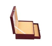 Boîte De Rangement En Bois À 24 Compartiments Pour Stylos, Étui De Luxe En Polyuréthane À 2 Couches Pour Stylos, Stylos-Plume Et Bijoux