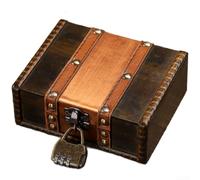 Boîte de rangement en bois avec serrure, organiseur de bureau vintage pour | Boîte à souvenirs rétro pour objets de valeur et accessoires, boîte au trésor sécurisée pour la maison, le bureau, le bureau