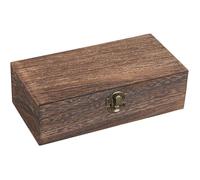 Boîte de rangement en bois, couleur brun naturel, avec couvercle Convient pour ranger cartes, bijoux, etc, 20 x 10 x 6 cm