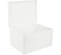 Creative Deco Boite Rangement en Bois Blanc | 40 x 30 x 24 cm (+/- 1 cm) | avec Couvercle | Boite en Bois | Boite a Souvenir | Boîte Caisse Malle Coffre | BRUT ET NON PONCÉ