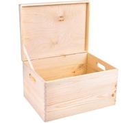 Boite de Rangement en Bois Creative Deco 40x30x24cm | Naturel non Peint | Boîte Grande Caisse Coffre Malle Outil