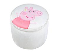Boite De Rangement En Bois Et Velours - Pouf Coffre Rond Peppa Pig Beige - Peppa Pig TU