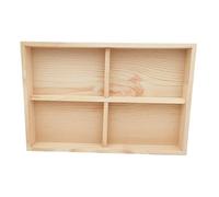 Boîte de rangement en bois inachevé 4 compartiments, vitrine présentoir pour sous-vêtements, plateau d'affichage en bois pour bijoux et objets de collection