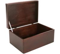 Boîte de Rangement en Bois Marron - 30 x 20 x 14 cm - avec Couvercle - Boîte Caisse Malle Coff