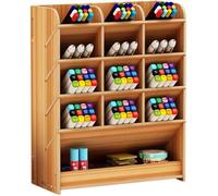 Boîte de rangement en bois multifonction pour stylos - Cerisier - Marron - Mixte - Adulte