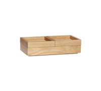 Boîte de rangement en bois verni beige, modulable, 3 éléments - Hübsch, Agrafe - 24x12x6 cm