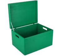 Creative Deco Boite Rangement en Bois Vert | 40 x 30 x 24 cm (+/- 1 cm) | avec Couvercle et Poignées | Boite en Bois | Boite a Souvenir | Boîte Caisse Malle Coffre | BRUT ET NON PONCÉ
