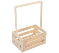 Boîte de Rangement en Bois Vintage Beige pour Baby Shower, 34,4x23x17 | Finition Grain du Bois, Style Rustique Élégant, Boîte Décorative Solide, pour Fêtes de Naissance et Souvenirs