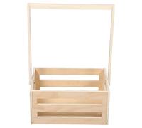 Boîte de Rangement en Bois Vintage pour Bébé, 34,4x23 X 17 | Beige, Grain de Bois Classique, Usage Nursery et Shower, pour Vêtements -né et Accessoires Bain