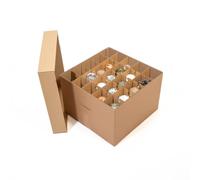 Boite de rangement en carton avec couvercle avec séparateurs pour 75 boules de Noël
