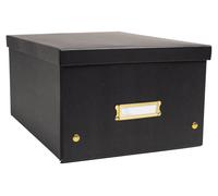 Boîte de rangement en carton, livrée à plat, facile à assembler, format DIN A4, dimensions 27 x 36 x 20 cm, couleur noire
