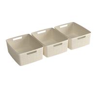 Boîte de rangement en jute recy M 12 L, lot de 3, blanc cassé