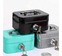 Boîte de rangement en métal avec serrure, boîte à monnaie, boîte d'épargne portable créative pour adultes, petite boîte de rangement pour clés, boîte à pièces verrouillable, boîte de rangement en méta