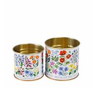 Boîte de rangement en métal Rex London Wild Flowers (x2) Blanc 8x7,5 cm