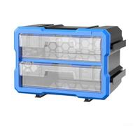 Boîte de rangement en plastique à vis et fixations avec tiroir extractible, séparateurs amovibles et support mural peu encombrant (2)