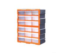 Boîte de rangement en plastique avec 18 tiroirs pour petites pièces, organiseur transparent avec séparateurs réglables et design empilable pour garage pour atelier, outils de quincaillerie, vis