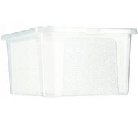 Boîte de rangement en plastique - Boîte empilable de 20 litres - Avec couvercle - Verrouillable - Transparente
