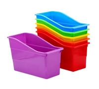 Boîte de Rangement en Plastique Empilable 6 Pièces | Organiseur Coloré à Côtés Ouverts, Accès Rapide et Classement Vertical, Bureau Enseignant, Fournitures Scolaires