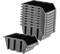 Boîte de rangement en plastique noire, 10 pièces, 155 x 100 mm