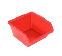 Boîte de rangement en plastique PE moulé par injection pour le tri des composants d'atelier, le rangement des outils et l'organisation des vis, boîte à outils pratique et pièces (moyen-rouge)