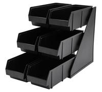 Boîte de rangement en plastique pour condiments - Organisateur de comptoir pour pailles - Compartiment pour cuillères à boule de glace - Support pour serviettes en papier