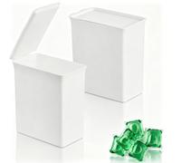 Boîte de rangement en plastique pour détergent, poudre, séchoir à billes, perles 2PCS Lessive Pods Conteneurs de rangement avec couvercle pour lave-vaisselle