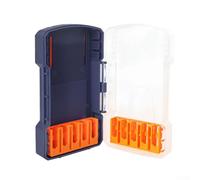 Boîte de rangement en plastique pour forets à tige hexagonale avec presse sécurisée et fentes de déverrouillage pour 10 embouts, convient pour le rangement d'accessoires de perceuse (bleu)