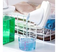 Boîte de rangement en plastique transparent pour lessive en poudre - Distributeur de détergent à lessive - Boîte de rangement avec tasse à mesurer - 700 ml