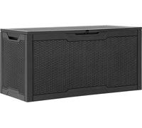 Boîte de rangement en résine de 100 gallons, résistante aux intempéries. Boîte de stockage extérieure, avec compartiments de rangement intérieurs et extérieurs verrouillables pour les accessoires et l