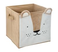 Atmosphera – Bac de rangement enfant Lion – Velours – Jaune