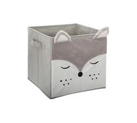 Atmosphera - Bac de Rangement Enfant Renard - Velours - Gris