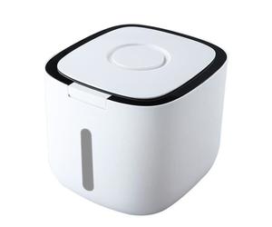 Boîte de rangement étanche 5 kg pour riz - plastique scellé anti-insectes (blanc/noir)