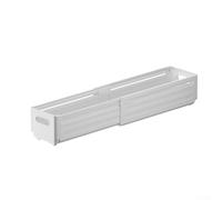Boîte de rangement extensible polyvalente avec couvercle pour rangement de garde-robe, récipient en plastique pour chaussettes et sous-vêtements, finition blanc crème (petite taille)