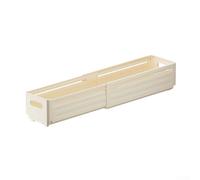 Boîte de rangement extensible polyvalente avec couvercle pour rangement de garde-robe, récipient en plastique pour chaussettes et sous-vêtements, finition blanc crème (petite crème)
